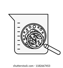 laboratory flask test science bacteria magnifying glass