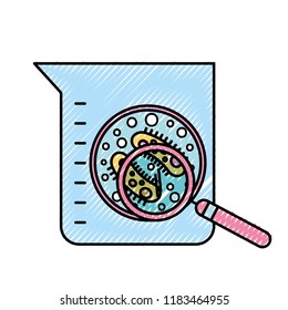 laboratory flask test science bacteria magnifying glass