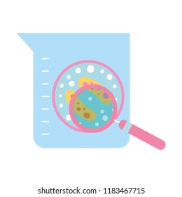 laboratory flask test science bacteria magnifying glass