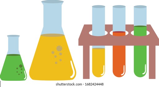 Laboratory flask and test tubes