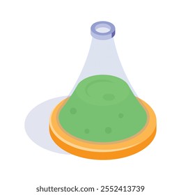 A laboratory flask used for mixing chemicals or samples in healthcare