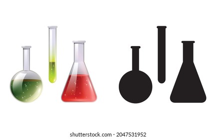 Laboratory flask various type of flask vector image
