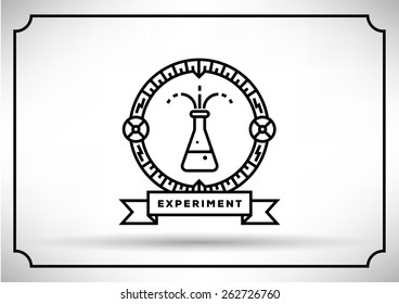 Laboratory Flask Vector Icon, Linear Design