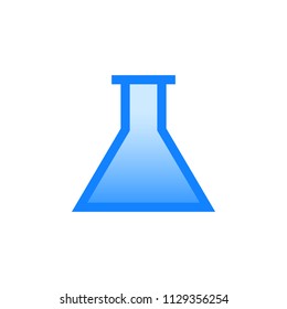 Laboratory flask vector pictogram. Blue line icon with gradient fill of set Simple Line Filled