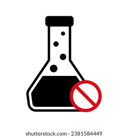 laboratory flask with warning sign icon vector