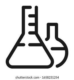 Laboratory flasks icon. Line style