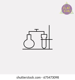 laboratory flasks line icon