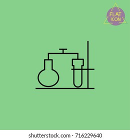 laboratory flasks line icon