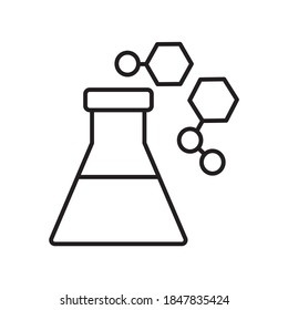 Laboratory Flat bottom flask line icon