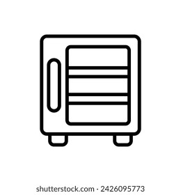 Laboratory Fridge Outline Icon Vector Illustration