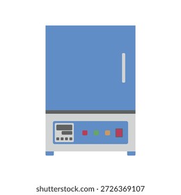Icono de Vector plano de horno de laboratorio utilizado para el calentamiento a alta temperatura y el procesamiento de materiales en laboratorios de química y ciencia.