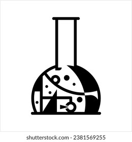 Laboratory Glass Beaker Creative Stylish, Chemistry Equipment Vector Art Illustration