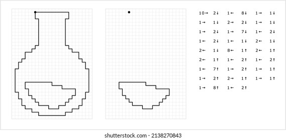 Laboratory Glass Beaker Graphic Dictation Drawing Icon, Chemistry Equipment Vector Art Illustration, Drawing By Cells