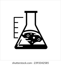 Laboratory Glass Beaker Icon, Chemistry Equipment Vector Art Illustration