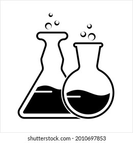 Laboratory Glass Beaker Icon Vector Art Illustration