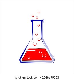 Laboratory Glass Beaker Icon Vector Art Illustration