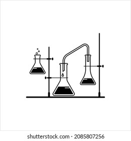 Icono de vaso de vidrio de laboratorio Icono de vectores Ilustración de arte