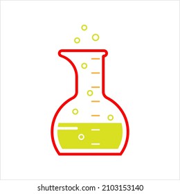 Icono de vaso de vidrio de laboratorio Icono de vectores Ilustración de arte