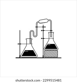 Laboratory Glass Beaker Icon Vector Art Illustration