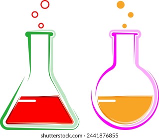 Ilustración vectorial del icono del vaso de cristal del laboratorio