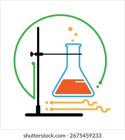 Laboratório Vidro Copo Ícone Vetor Arte Ilustração