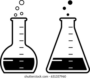 Laboratory Glass Beaker Icon Vector Illustration