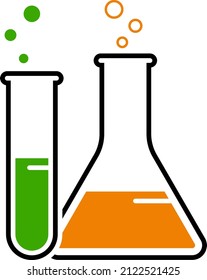 Laboratory Glass Beaker And Test Tube Icon Vector Illustration