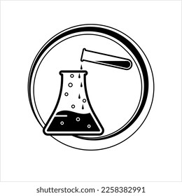 Laboratory Glass Beaker And Test Tube Icon Design Vector Art Illustration