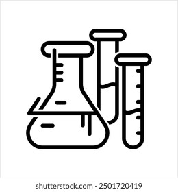Laboratory Glass Beaker And Test Tube Icon Vector Art Illustration