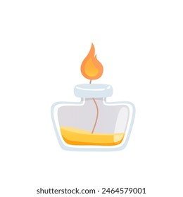Laboratory glass beaker vector illustration. Lab chemistry test. Flask with liquid reagent. Cartoon 3D glassware tube. Medical and chemical equipment. Scientific experiment and research.