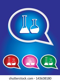  Laboratory Glass (Beakers) Icon on Speech Bubble