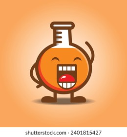 laboratory glass bottle vector illustration cheerful expressions