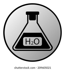 Laboratory glass button on white background. Vector illustration.