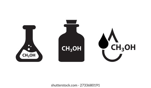 Laboratory glass with CH3OH icon