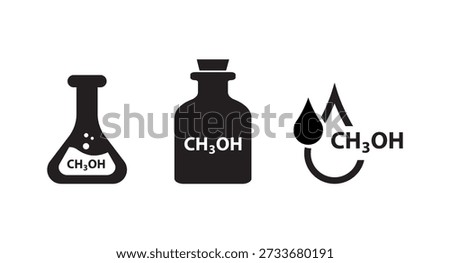 Laboratory glass with CH3OH icon