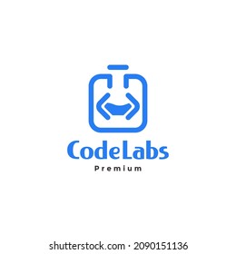 Laborglas mit Logo-Kodierung Symbol Vektorgrafik-Design-Idee kreativ