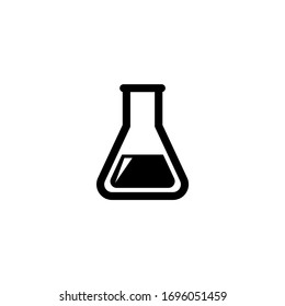 Laboratory Glass, Experiment Flask, Test Tube. Flat Vector Icon illustration. Simple black symbol on white background. Laboratory Glass, Test Tube sign design template for web and mobile UI element