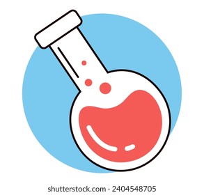 Concepto aislado de vidrio de laboratorio. Ilustración gráfica del diseño del vector