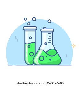 Laboratory glass flasks and test tube, Erlenmeyer flask vector