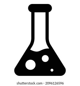 Laboratory Glass Flat Icon Isolated On White Background