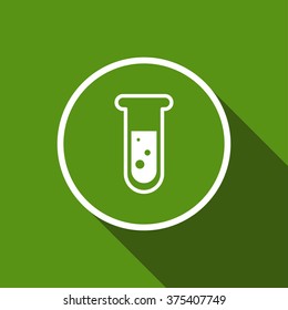 laboratory glass flat icon with long shadow. vector illustration