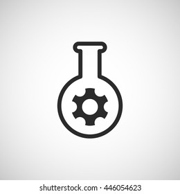 laboratory glass and gear icon
