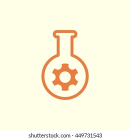 laboratory glass and gear icon