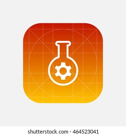 laboratory glass and gear icon