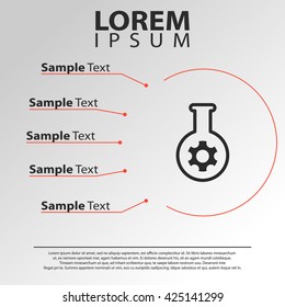 laboratory glass and gear icon. laboratory glass and gear infographics template