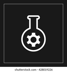 laboratory glass and gear icon. laboratory glass and gear vector illustration