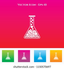 Laboratory Glass Icon in Colored Square box. eps-10