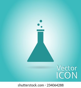 Laboratory glass icon. Flat design style. Made in vector illustration