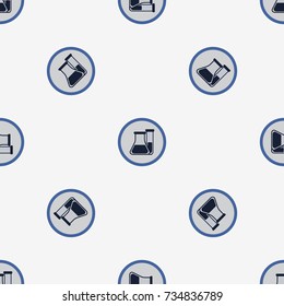Laboratory glass icon. Flat vector illustration. Seamless pattern