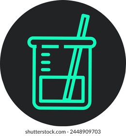 Laboratory glass icon isolated on black background